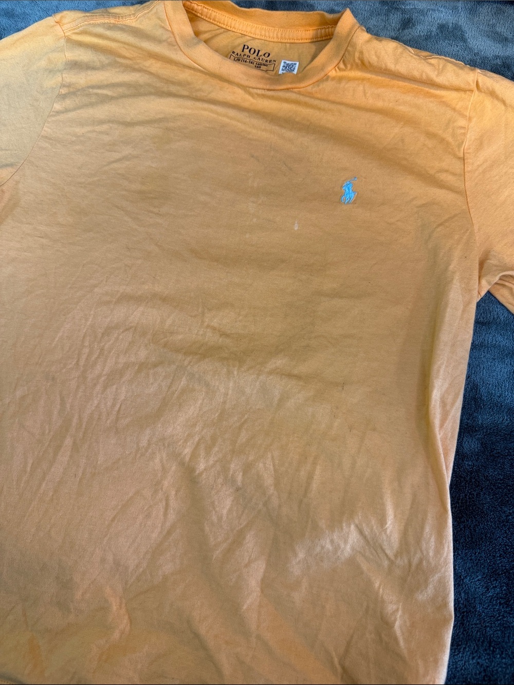 Polo by Ralph Lauren Boys Pale Orange Crewneck Tee with Blue Pony